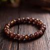 Festive Gifts Dark Red Gold Speckle Stone Beaded Bracelet Elegant Fashion Jewelry For Women Daily Wear Gift