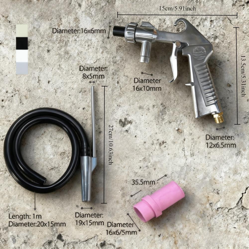 Sandstrahlpistolen-Set für Autos, Rostentfernungswerkzeug für Glas, Sandstrahlpistole mit Siphon-Zuführung, Düse zur Rostentfernung, Schleifmaschine