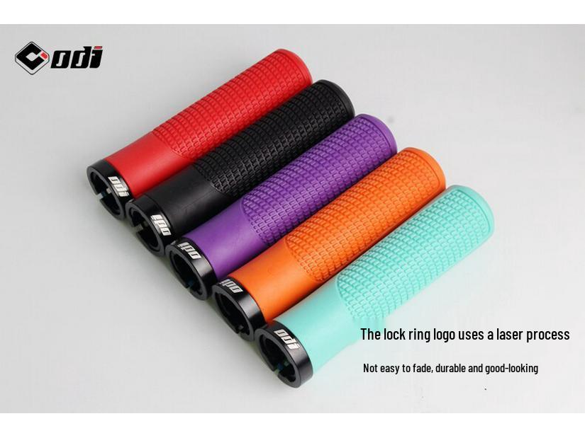 American ODI Anti-Slip Shock-Absorbing Lock-On Rubber Grips for Mountain, Fixed Gear, and Folding Bikes