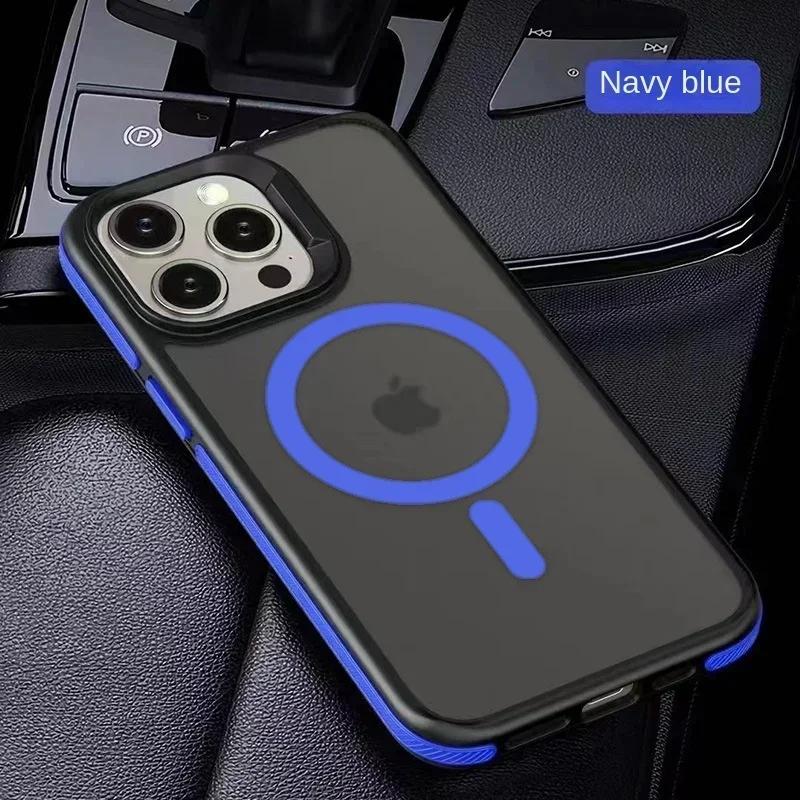 For iPhone 16 Pro Max Case Luxury Patchwork Color Magsafe Case For iPhone 15 14 13 12 11 Pro Max Plus Translucent Magnetic Cover