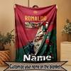 Custom Name Personalized Cristiano Ronaldo Print Blanket, Home Decor, Bedroom, Sofa, Camping, Couch, Gifts for Birthday Christmas