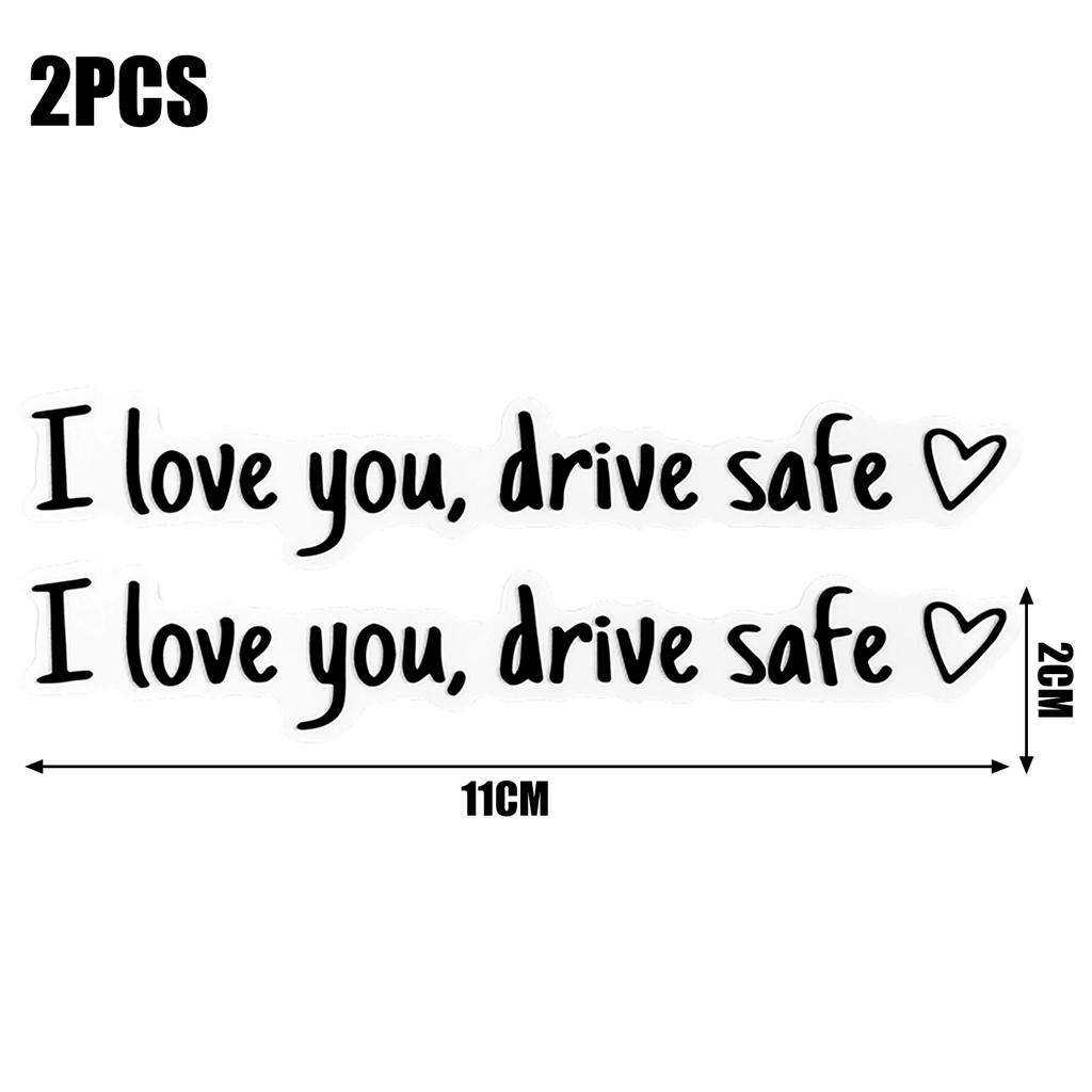 Drive Safe I Love You Adhesive Mirror Decal for Car Rearview Affectionate Reminder Auto Stying Interior Sticker Decoration