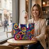 Colorful Spiral Printed Tote Bag Casual Stylish Daily Shoulder Handbag for Women