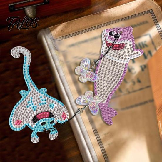 Halloween Party Favors And Crafts Faux Diamond Art Bookmark Kit, Book Marker DIY Handmade Materials Animal Bird Page Crafting Kit for Adults,