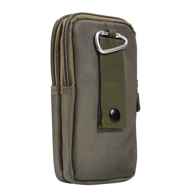 Nylon Mobile Phone Waist Bag with Double Zippers for Men