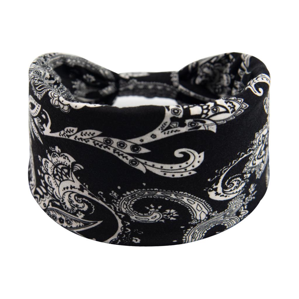 Bohemian Cashew Yoga Übung Stirnband Anti Schweiß und Feuchtigkeit Absorbieren Elastische Baumwolle Stirnband Knoten Stirnband