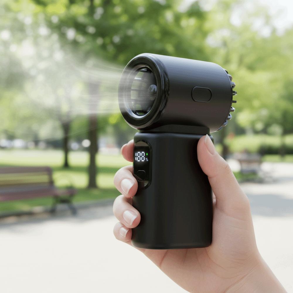 Power Digital Display Mini Handheld Fan 100-speed Electric Fan High-speed Fan Turbo Power Small Size Portable Fan Small Size