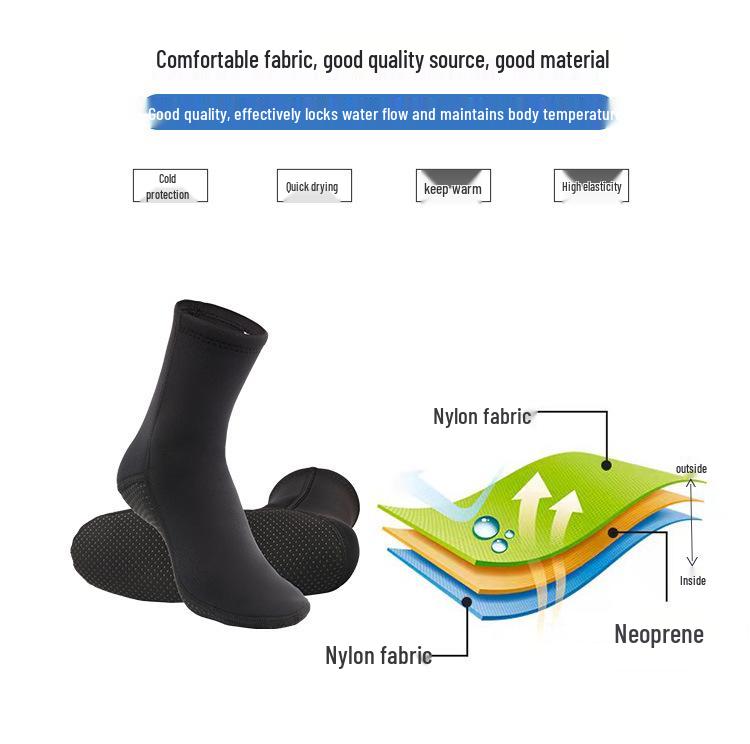 3mm Super Elastic Non-Slip Cut-Resistant Warm Diving and Snorkeling Socks