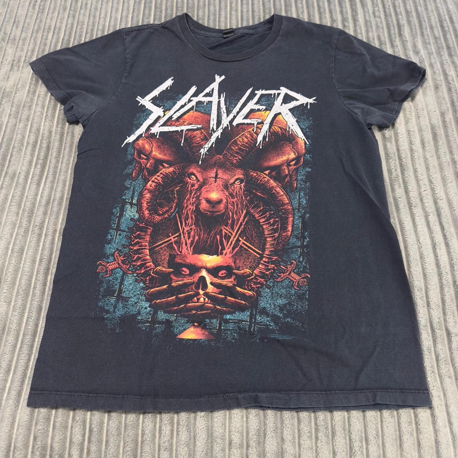Футболка Slayer Offering Мужская M Черная Графическая Трэш-метал Рок-группа Ретро 2018 XL