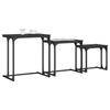 VidaXL Tables Console Nesting 3 Pcs, Sofa End Tables, Side Tables, Living Room Furniture Entrance Hallway, Industrial, Black 837817
