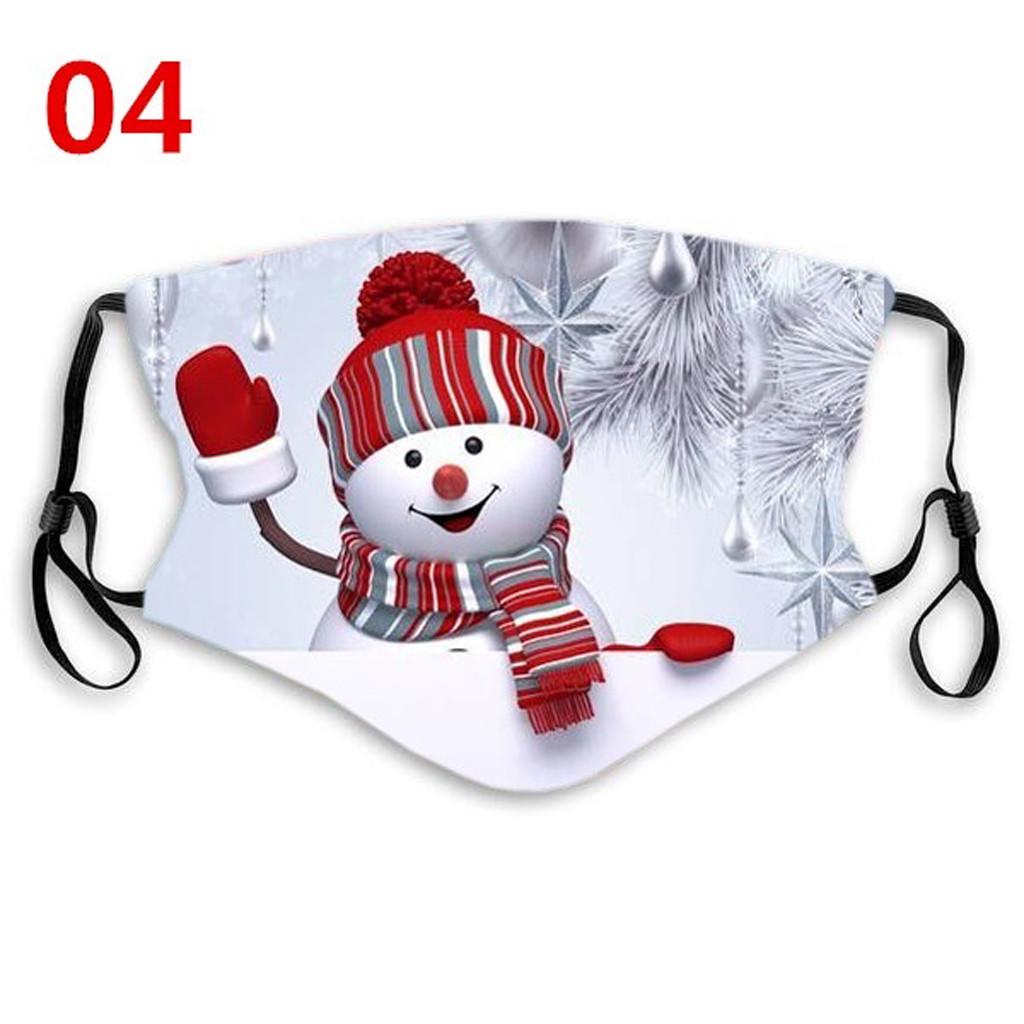Unisex Fashion Christmas Snowman Printing Mask  Washable Face Mask