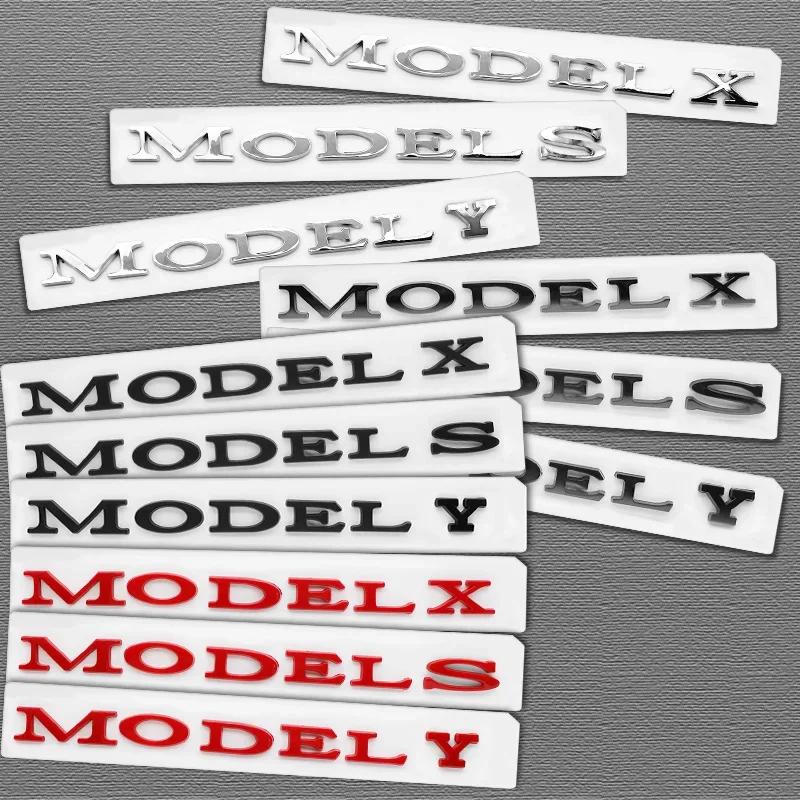 ALG1 1Pc Car Styling Logo Badge For Tesla Model 3 Model S Models Y X ABS 3D Rear Trunk Body Emblem Sticker Decal Decorate Accessories