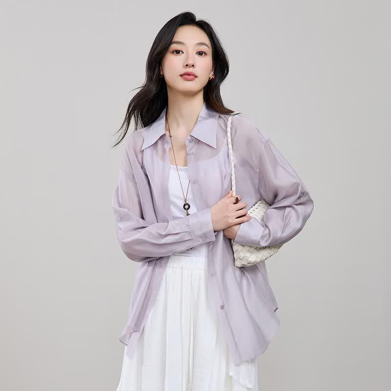 ESE-Y Women s Tencel Sun Protection Cardigan Shirt S