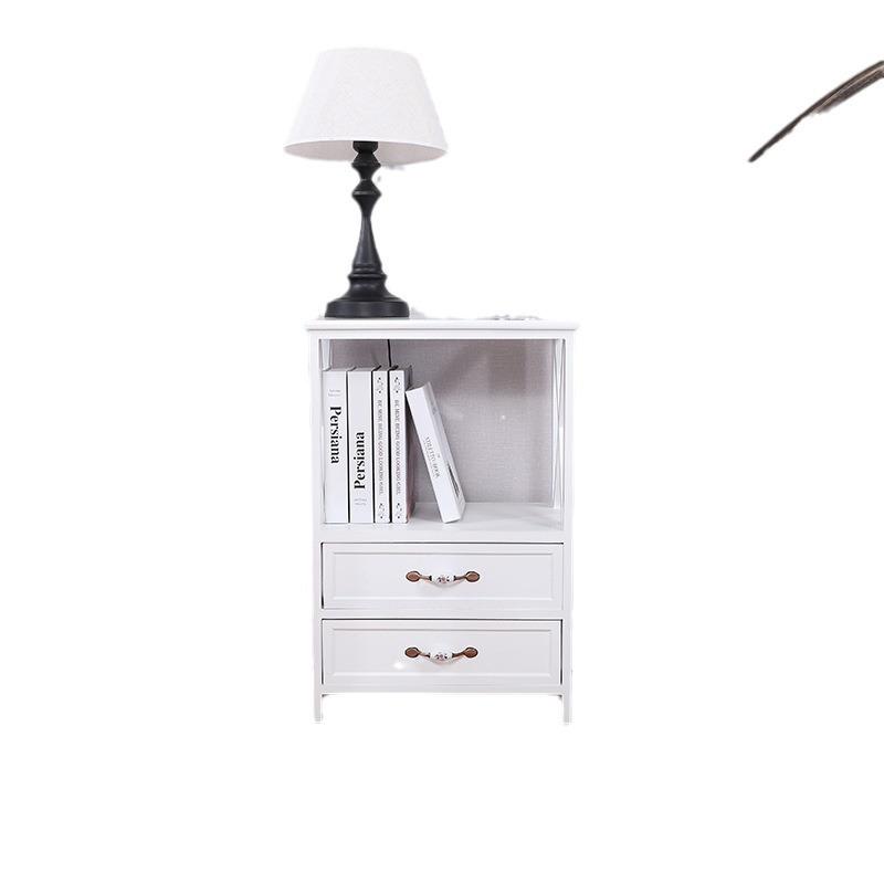 Vintage Wooden Storage Cabinet Rustic American Nightstand with Drawers Nordic Style Side Table Classic Organizer