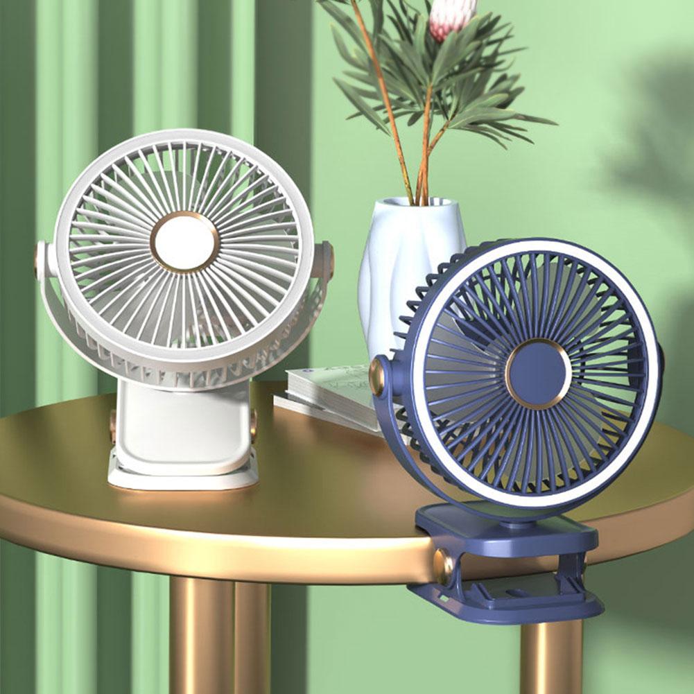 Rechargeable Personal Fan with Light Small Cooling Fan Table Fan for Camping Outdoor Office