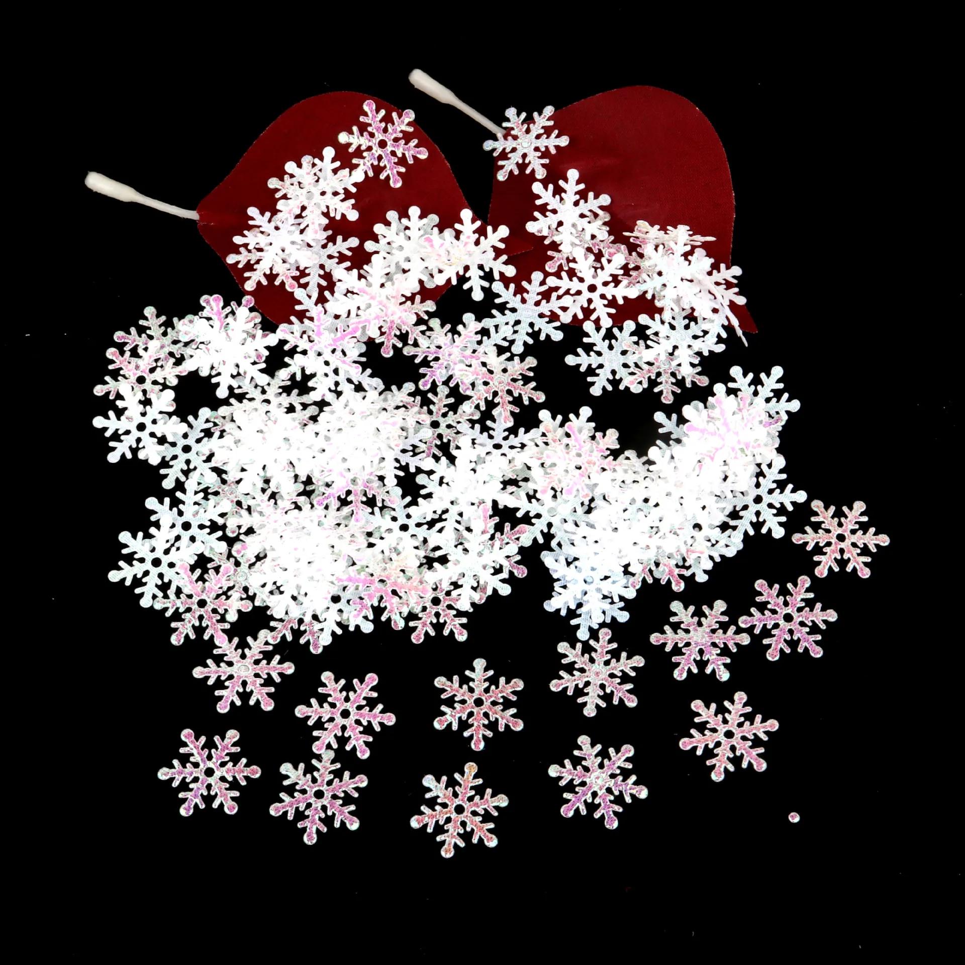 

300pcs 2cm Christmas Snowflakes Confetti Xmas Tree Ornaments Christmas Decorations for Home Winter Party Cake Decor Supplies белый