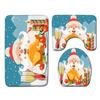 Christmas Bathroom Floor Mat Toilet Three-Piece Set