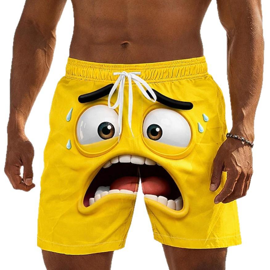 Funny Expression Beach Shorts for Men, Quick-Dry, Loose-Fit, Trendy and Fun for Beach Vacations