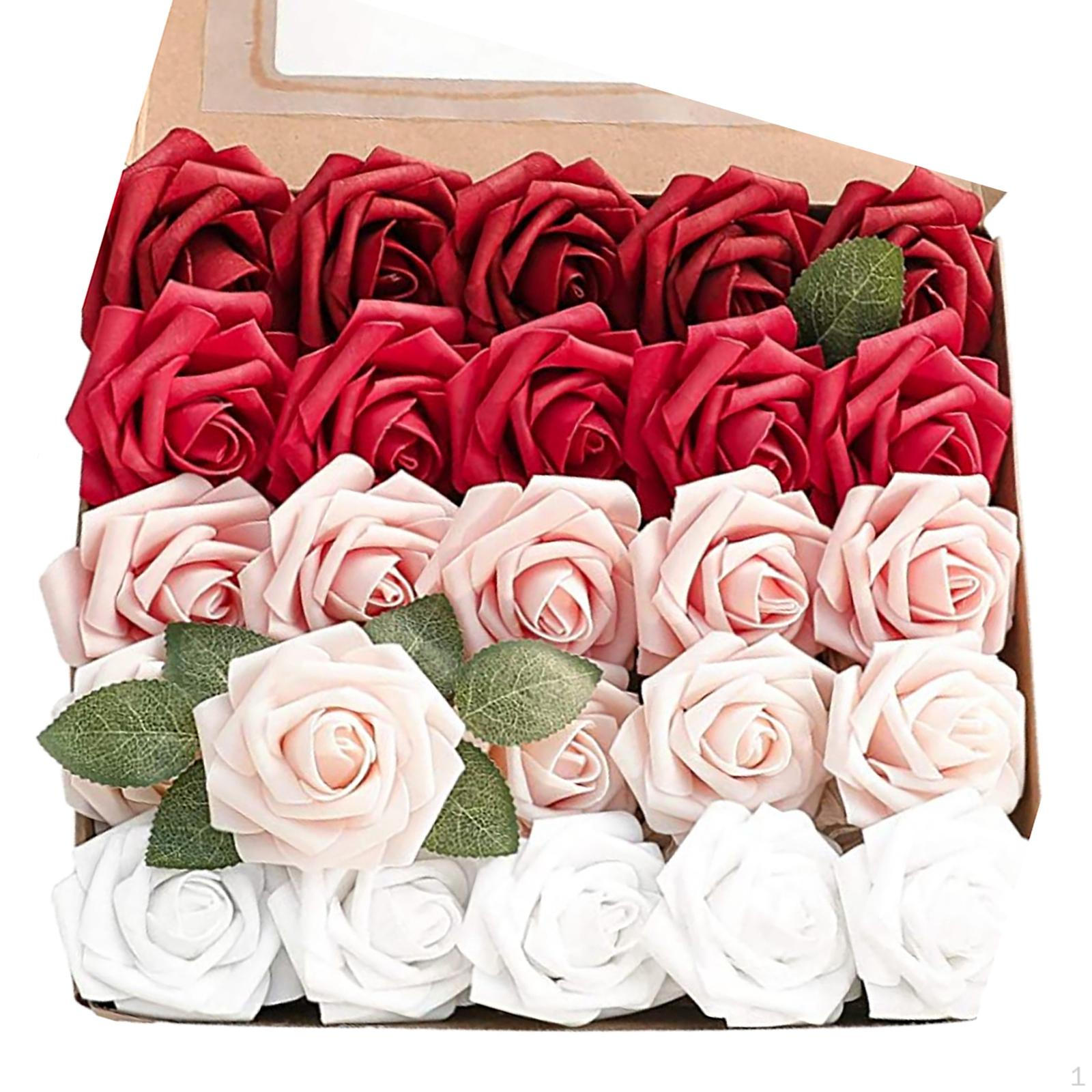 

25Pcs Foam Rose Bulk with Wedding Bouquets Centerpieces Bridal Shower Party Home DIY Artificial E