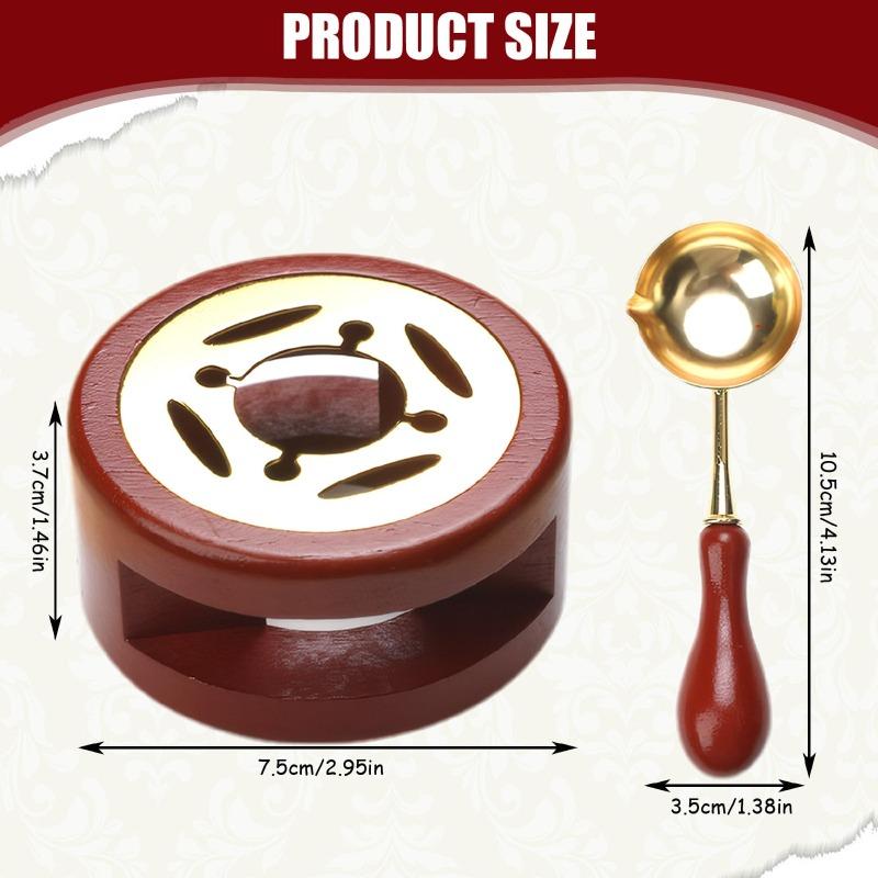 

1 набір Дерев яний горщик для розплавлення фарби Ложка-ручка Ложка Плитка для воску Набір Плитка для воску Відповідна плита Малий набір Аксесуари для воскової печатки червоний