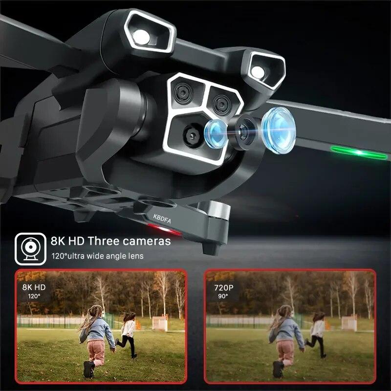 New S151 UAV 8K HD Three-camera Brushless Intelligent Obstacle Avoidance 5G Wifi FPV Optical Flow Positioning Hovering Brushless Quadcopter Toy Gift