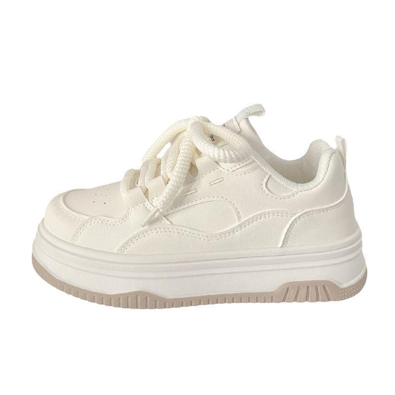 Milk Fufu with Skirt Little White Shoes Women's 2025 New Spring Versatile Chic Shoes Platform Casual Sneakers