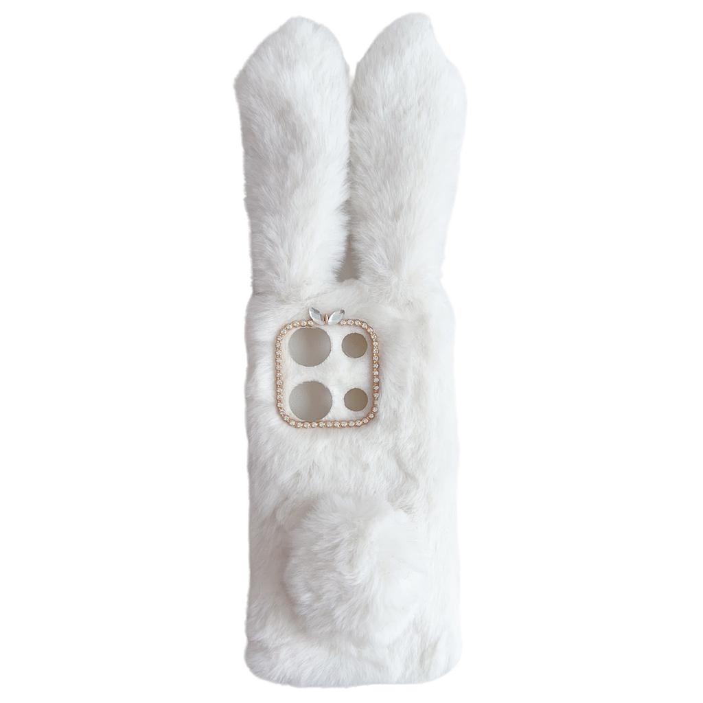 For Xiaomi Redmi Note 13 Pro 4G/Poco M6 Pro 4G TPU Case 3D Bunny Ears Furry Hairball Back Phone Cover