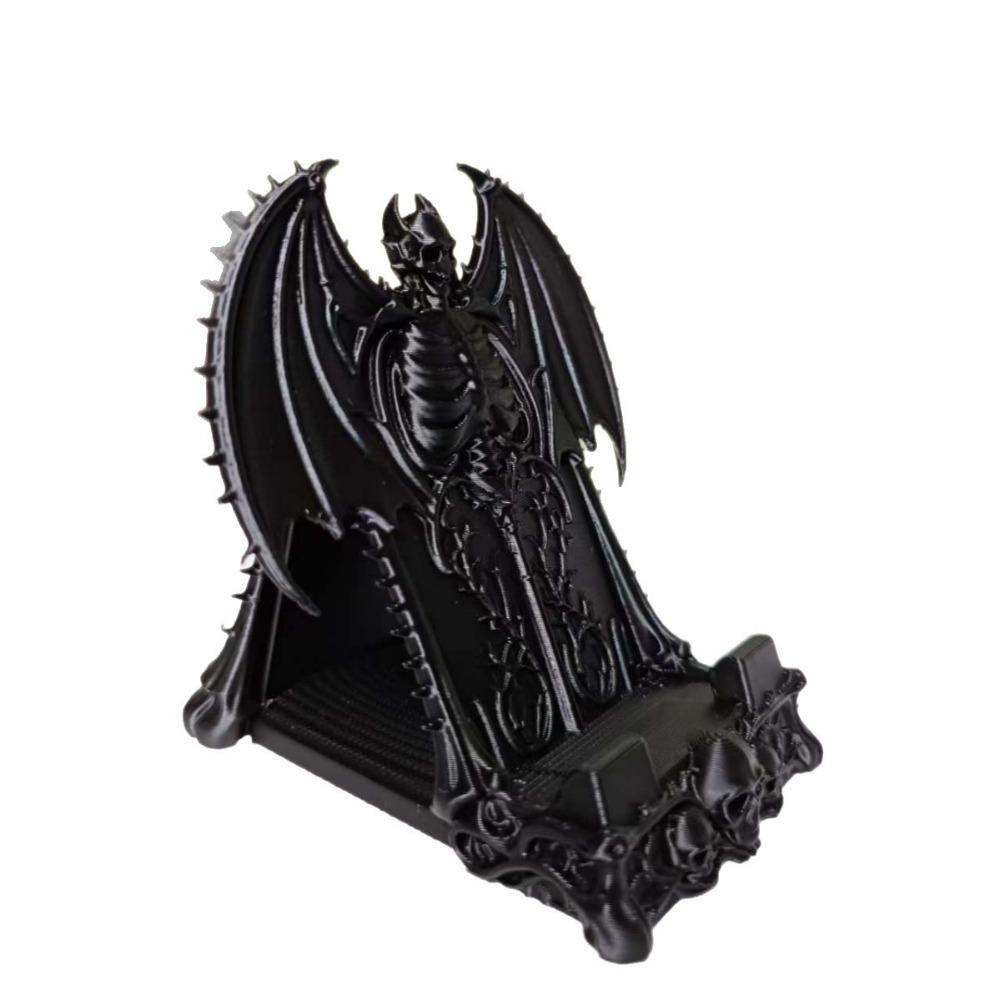 3D Printed Skull Phone Stand Dark Fantasy Gothic Throne Ornament Skull Desk Decoration Dorm Room