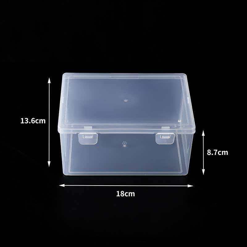 Transparent Rectangular Plastic Storage Box for Hardware and Jewelry Components