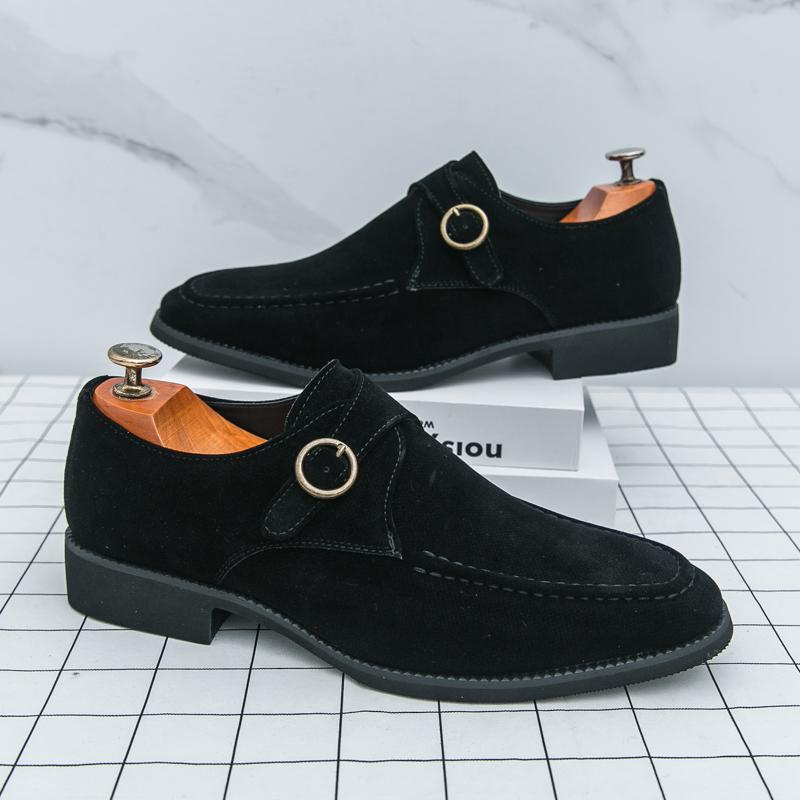 

Лоферы с ремешком-монком Новая мужская обувь с острым носком, черная, коричневая, фиолетовая, кожаная, дизайнерская, формальная, свадебная, для выпускного вечера, для вечера встречи выпускников 38 чёрный