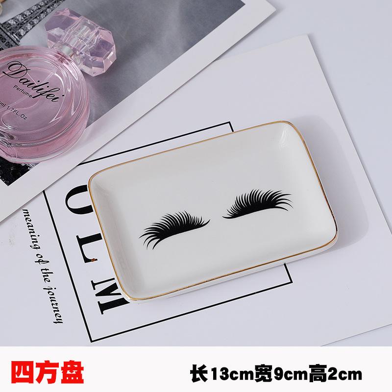 Creative Ceramic Jewelry Dish Trinket Dish Small Jewelry Tray Decorative Plate Cat Shell Eyelashes Hand Plates Decoration Crafts