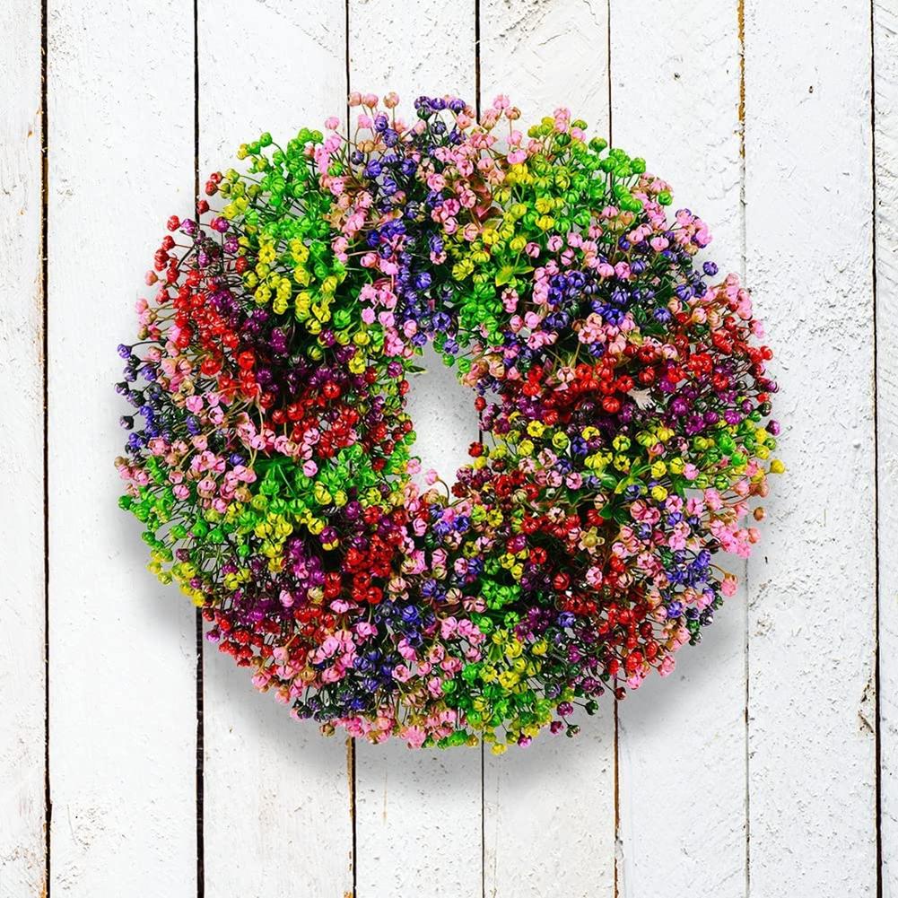 Spring Wreaths for Front Door Spring Decor Summer 40cm Gypsophila Wreaths