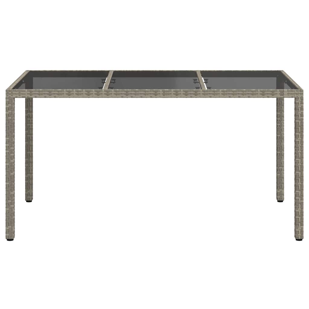 Garden Table Gray 150 x 90 x 75 cm Poly Rattan