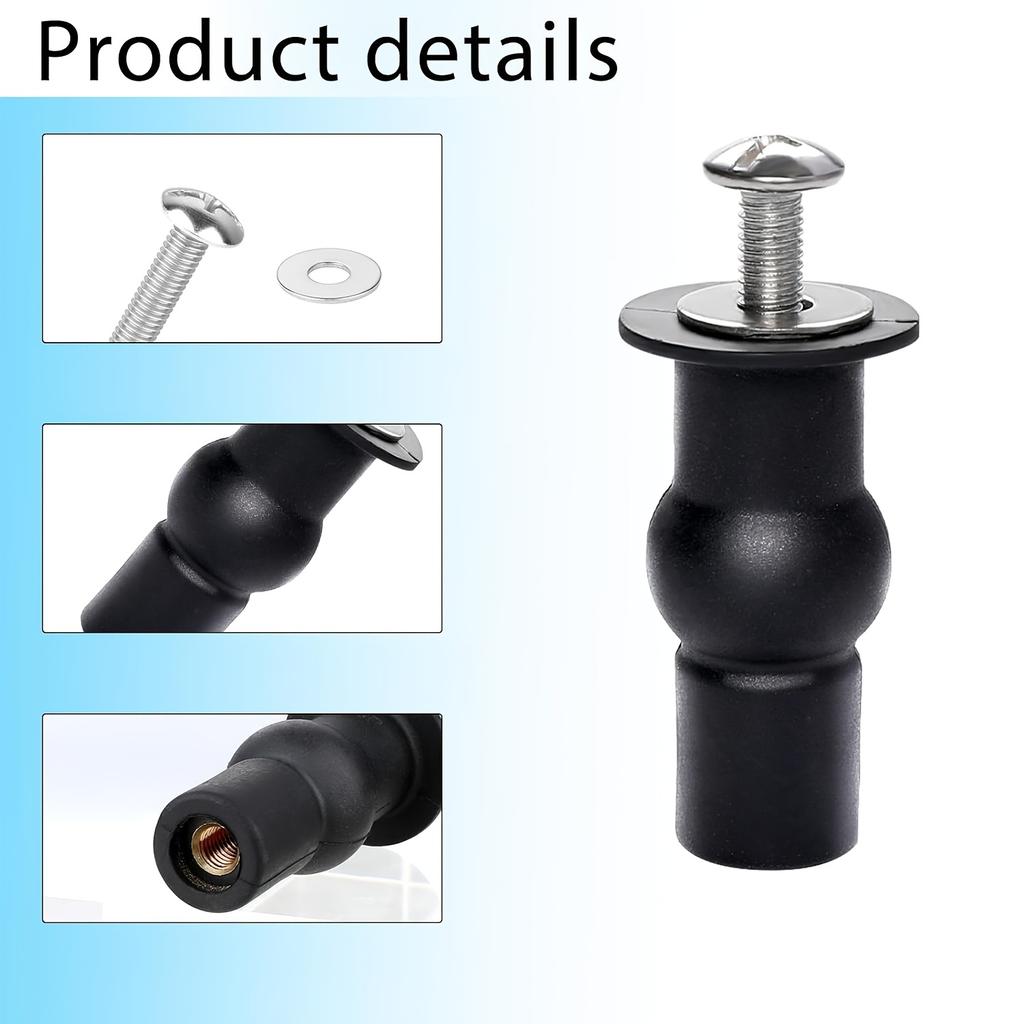 2pcs Universal Toilet Seat Screws Replacement Kit - Rubber Hinge Bolts & Top Fixings for Toilet Lid/Seat Cover
