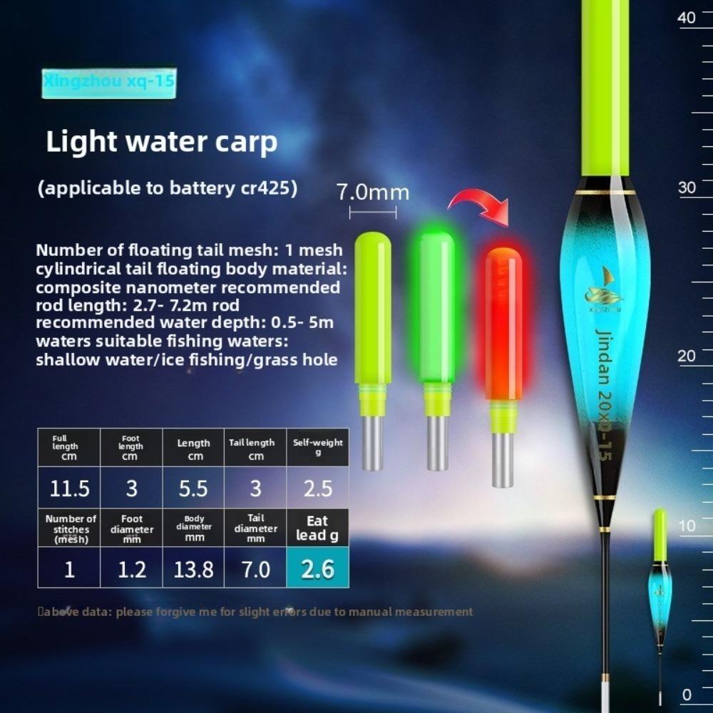 

Indicator Light Float Slip Drift Tube Bobbers New Electronic Fishing Float Short Tail XQ-015