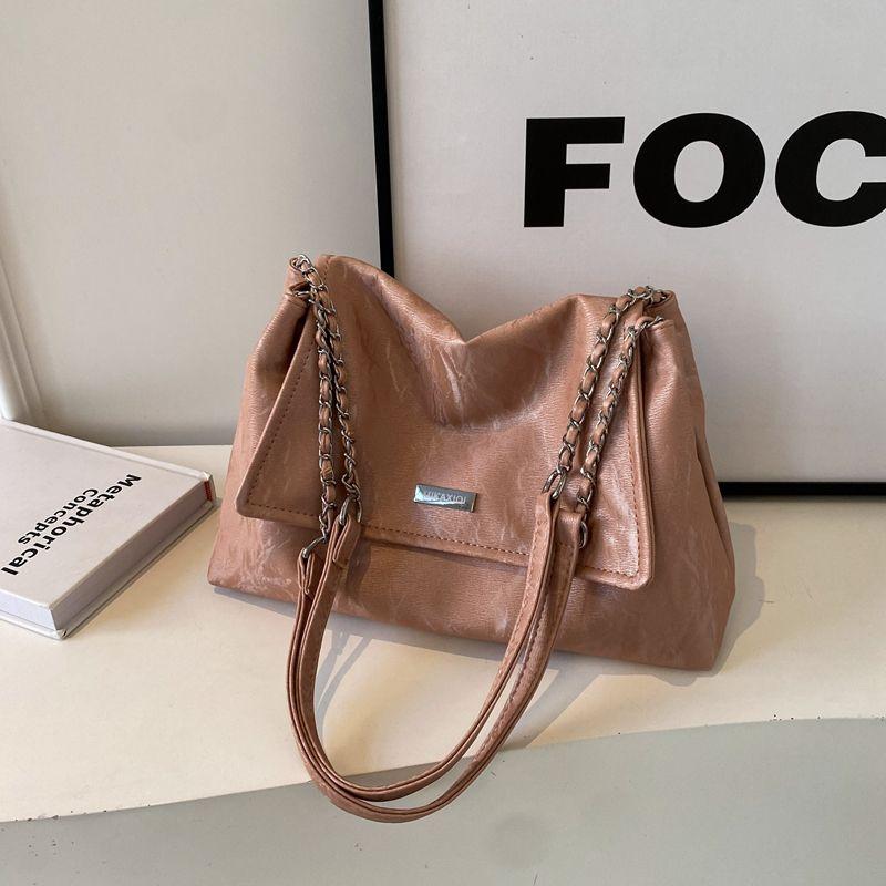 

Bag Female Casual Soft Leather Popular Work Clothing Chain Pink