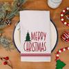 2PCS Fade-resistant Merry Christmas Kitchen Towel Water-absorbent Dishcloth Kitchen Hand Towel  Home