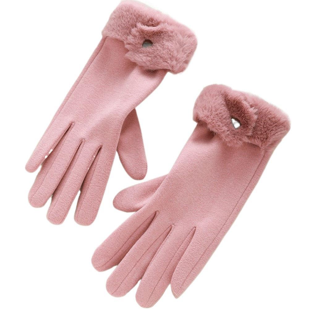 Windproof Plush Gloves Velvet Women Mittens Fashion Winter Gloves  Winter