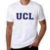 Ucl University College London Logo T-shirt Blu Base Colore Solido Manica Corta Top in Cotone