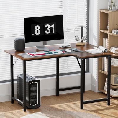 Mesa de computador em formato de L, mesa de escrita, estudo, escritório, jogos, moderna, simples, compacta, fácil de montar, mesa de canto para escritório em casa
