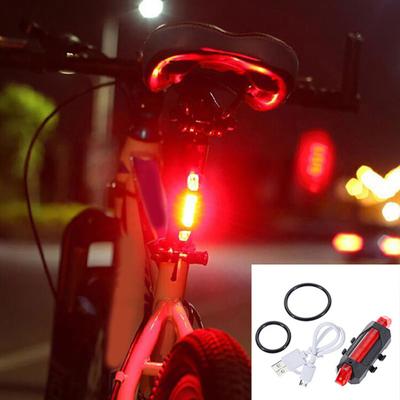 Bike Bicycle LED Rear Tail Warning Lamp Rechargeable Cycling Safety Light USB