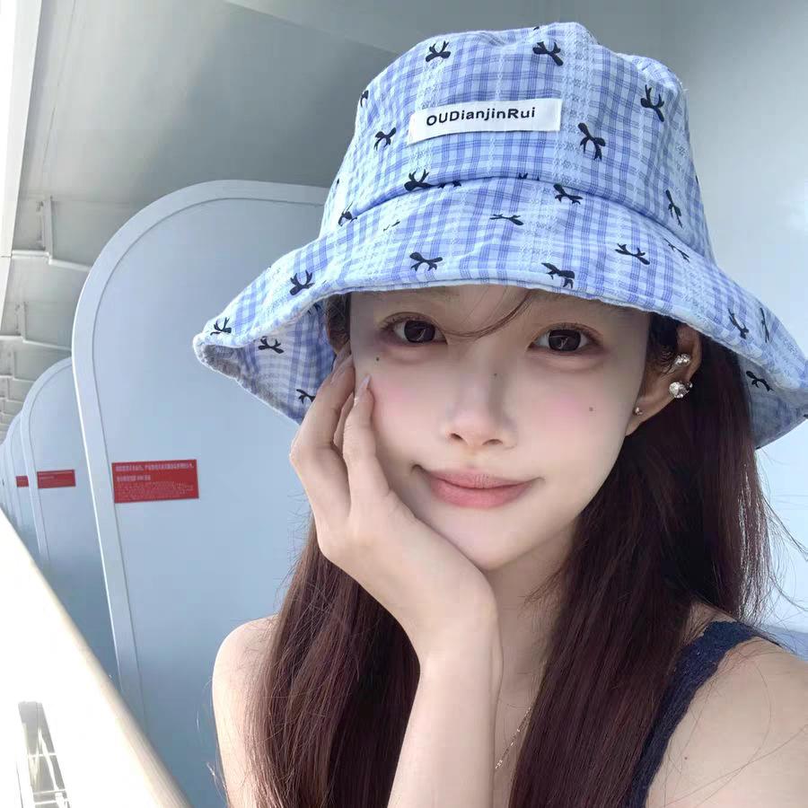Summer Little Fresh Girl Wind Sunscreen Hat Spring and Summer Travel Vacation Seaside Big Brim Sun Hat Shows Small Face