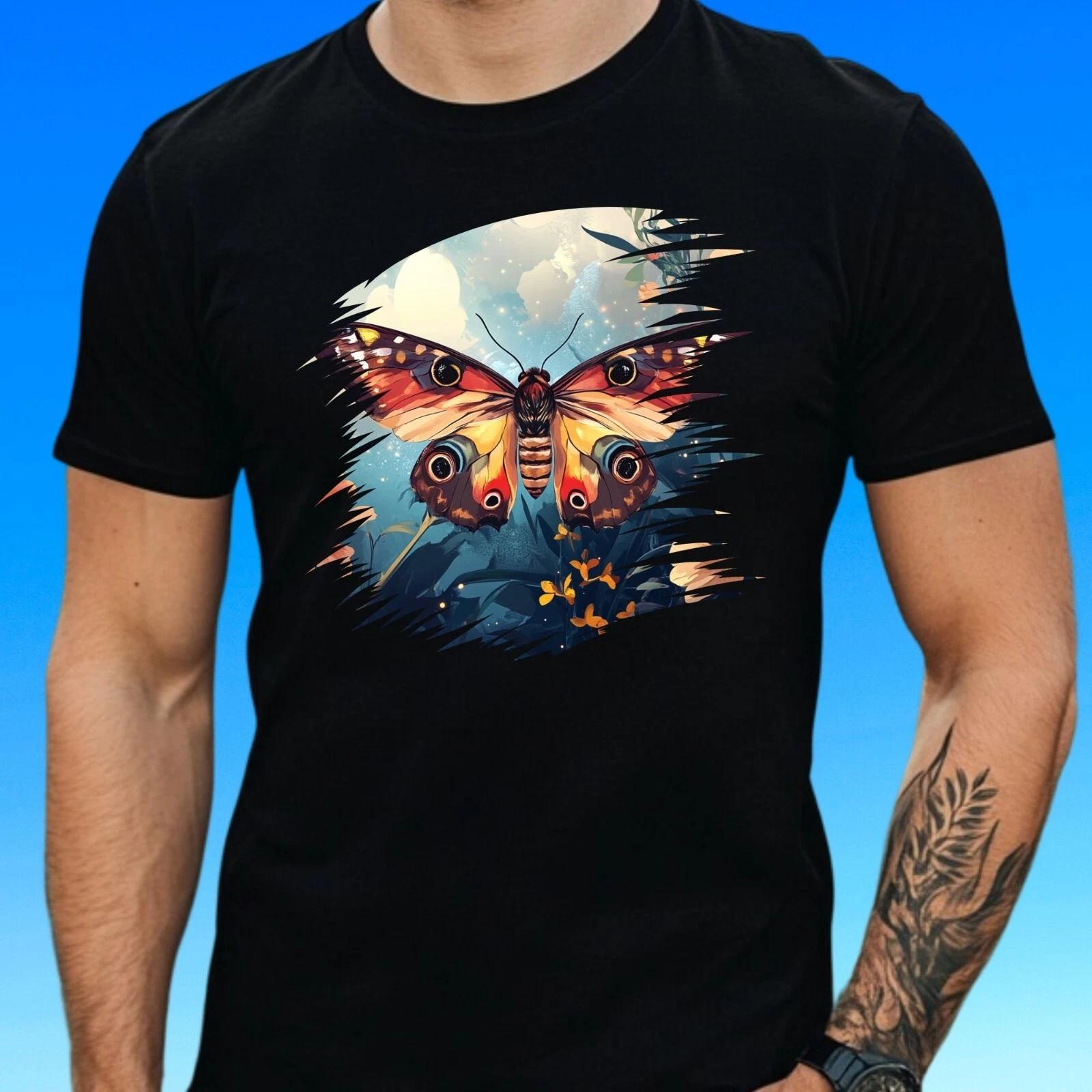 T-Shirt Herren Motte mit Blumen Motiv Baumwolle Größe S bis 5XL S