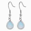 Daily Versatile White Water Drop Shaped Opal Earrings Women's Natural Casual Style Small Face Earrings