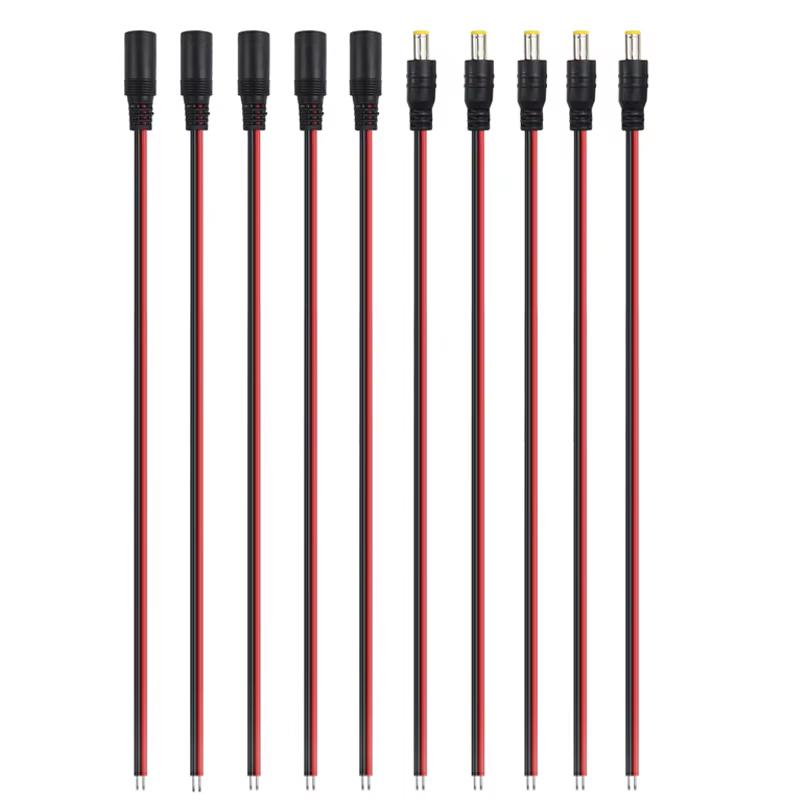 10PCS 12V DC Connectors Male Female Jack Cable Wire Line Adapter Plug Power Supply 5.5 X 2.1mm for LED Strip Light