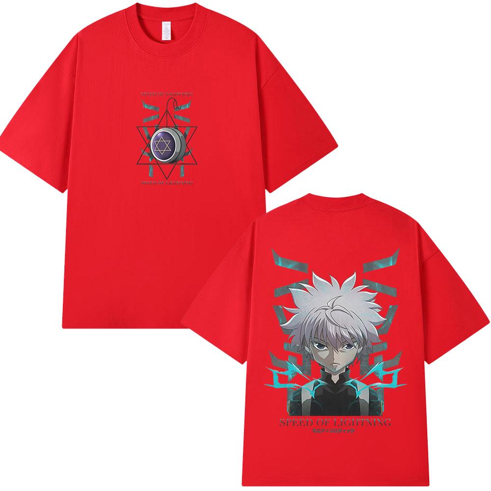 Japanese Anime Hunter X Hunter Killua Zoldyck Tshirt Unisexs Women Fashion Short Sleeve T Shirt Cotton Casual Oversized Tshirts