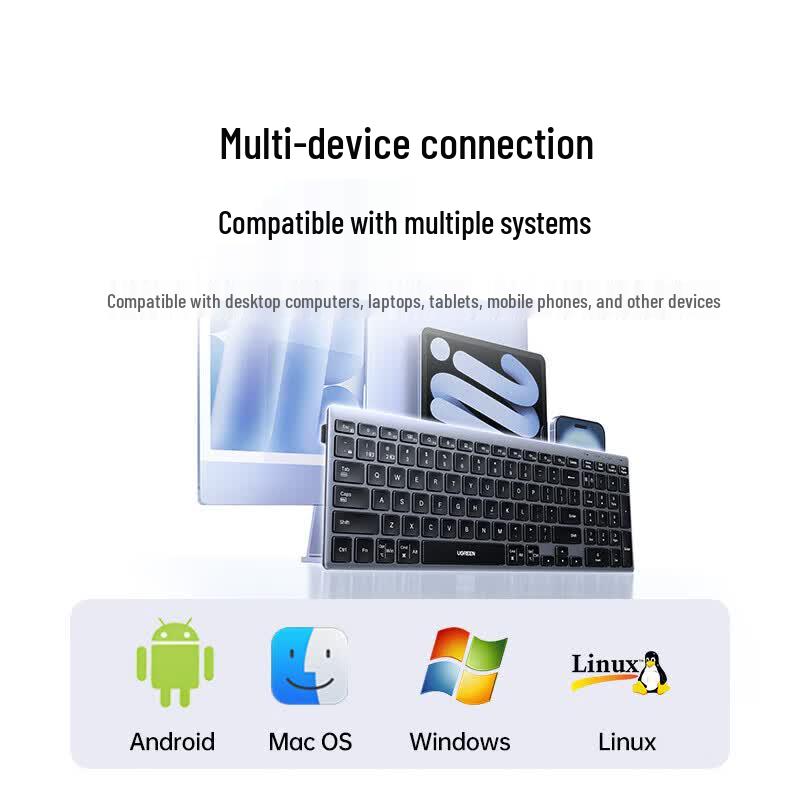 UGREEN Ultra-Thin Wireless & Bluetooth 99-Key Keyboard with Type-C Charging