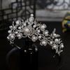 European New Style Luxury Elegant Flower Pearl Bride Wedding Crown Headdress Crown Tiara Hair Accessories