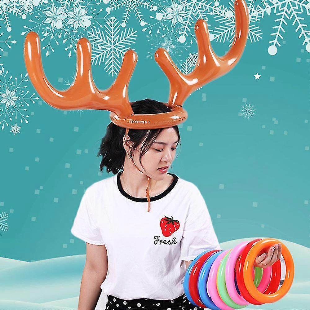 Other Decoration for Christmas Inflatable Caribou Antlers Ring Toss Game, Santa Claus Ring Toss Christmas Party Game, US Patent