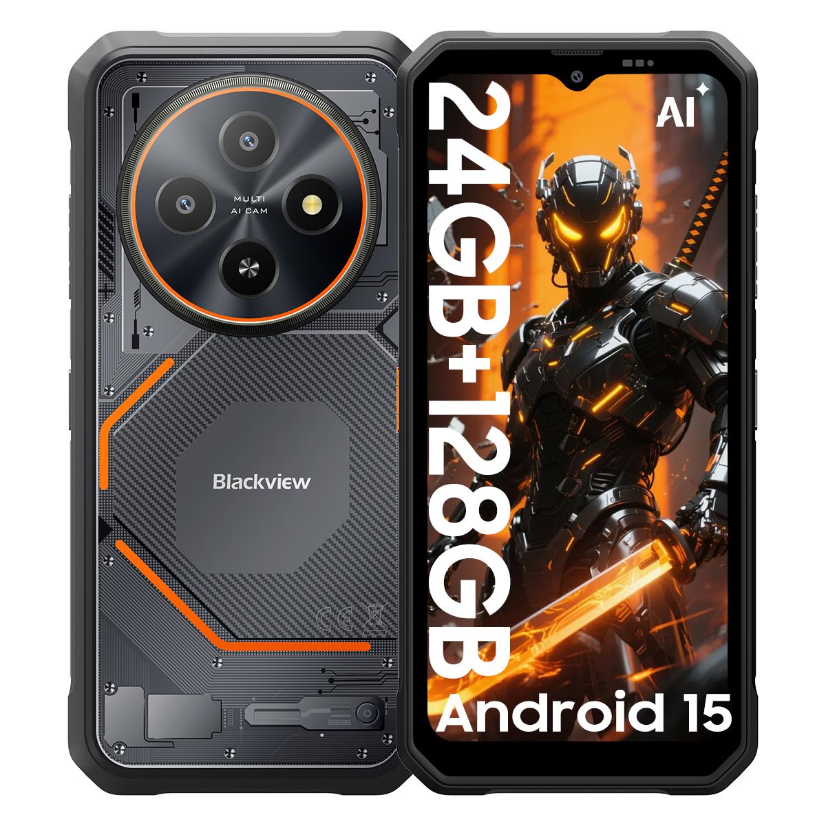 Blackview Fort 2 5G 8GB Ram 128/256GB Rom Android 15 Robustes Smartphone 6, 56 Zoll 90HZ Mobiltelefon 5000mAh 8GB+128GB Schwarz